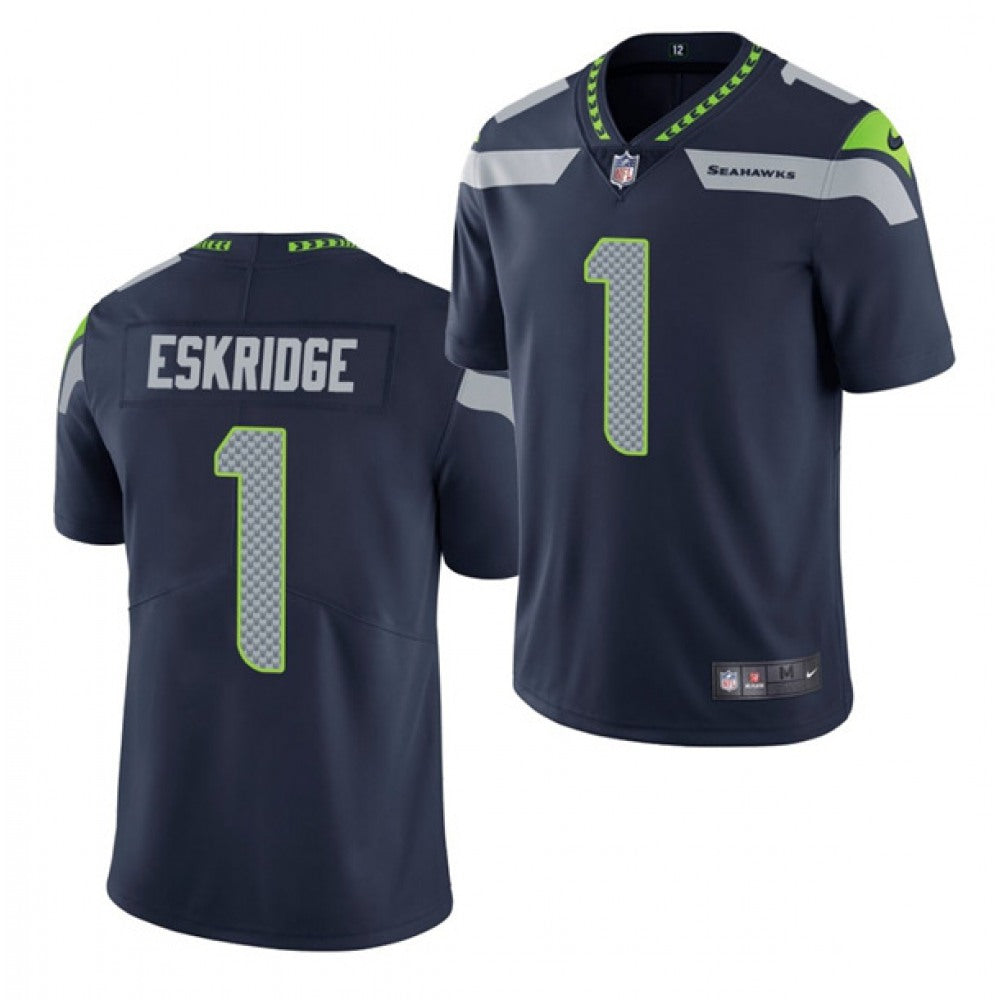 Men's Seattle Seahawks #1 D'Wayne Eskridge Navy Vapor Untouchable Limited Stitched Jersey 