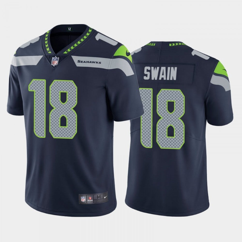 Men's Seattle Seahawks #18 Freddie Swain Navy Vapor Untouchable Limited Stitched Jersey 