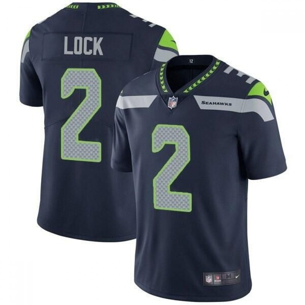 Men's Seattle Seahawks #2 Drew Lock Navy Vapor Untouchable Limited Stitched Jersey 