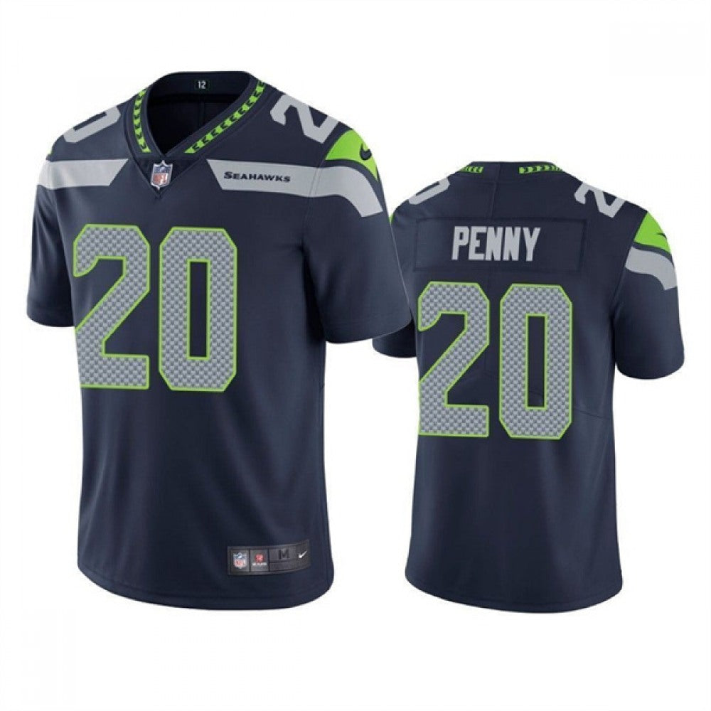 Men's Seattle Seahawks #20 Rashaad Penny Navy Vapor Untouchable Limited Stitched Jersey 