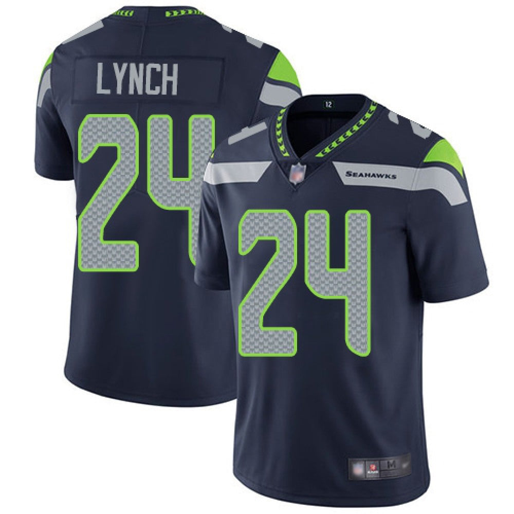 Men's Seattle Seahawks #24 Marshawn Lynch Navy Blue Vapor Untouchable Limited Stitched NFL Jersey 