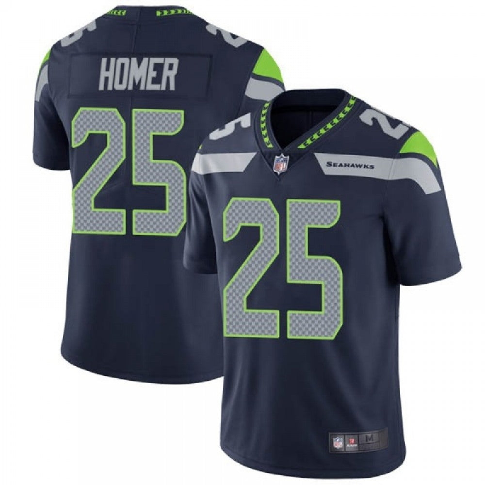 Men's Seattle Seahawks #25 Travis Homer Navy Vapor Untouchable Limited Stitched Jersey 