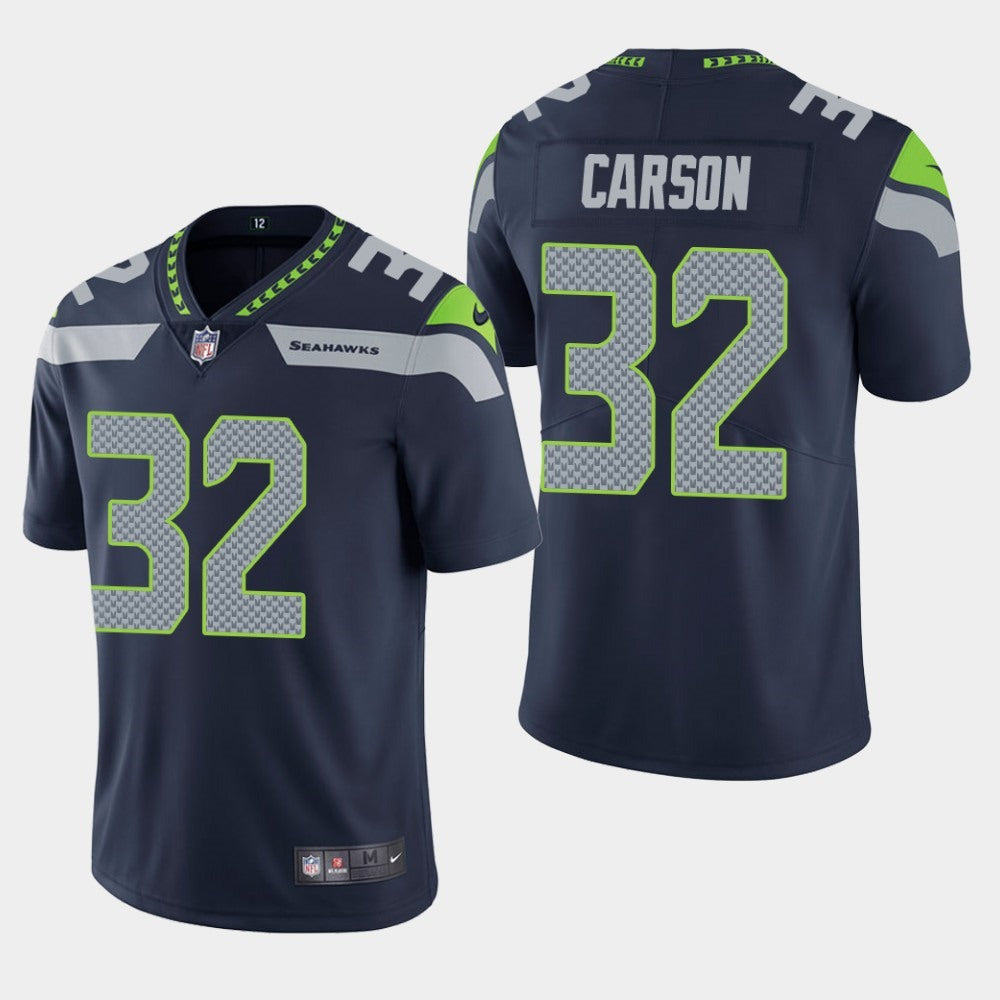 Men's Seattle Seahawks #32 Chris Carson Navy Vapor Untouchable Limited Stitched NFL Jersey 