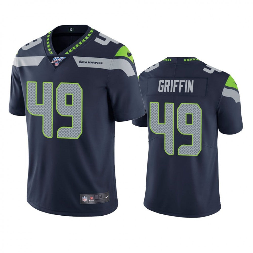 Men's Seattle Seahawks #49 Shaquem Griffin Navy 2019 100th Season Vapor Untouchable Limited Stitched NFL Jersey 