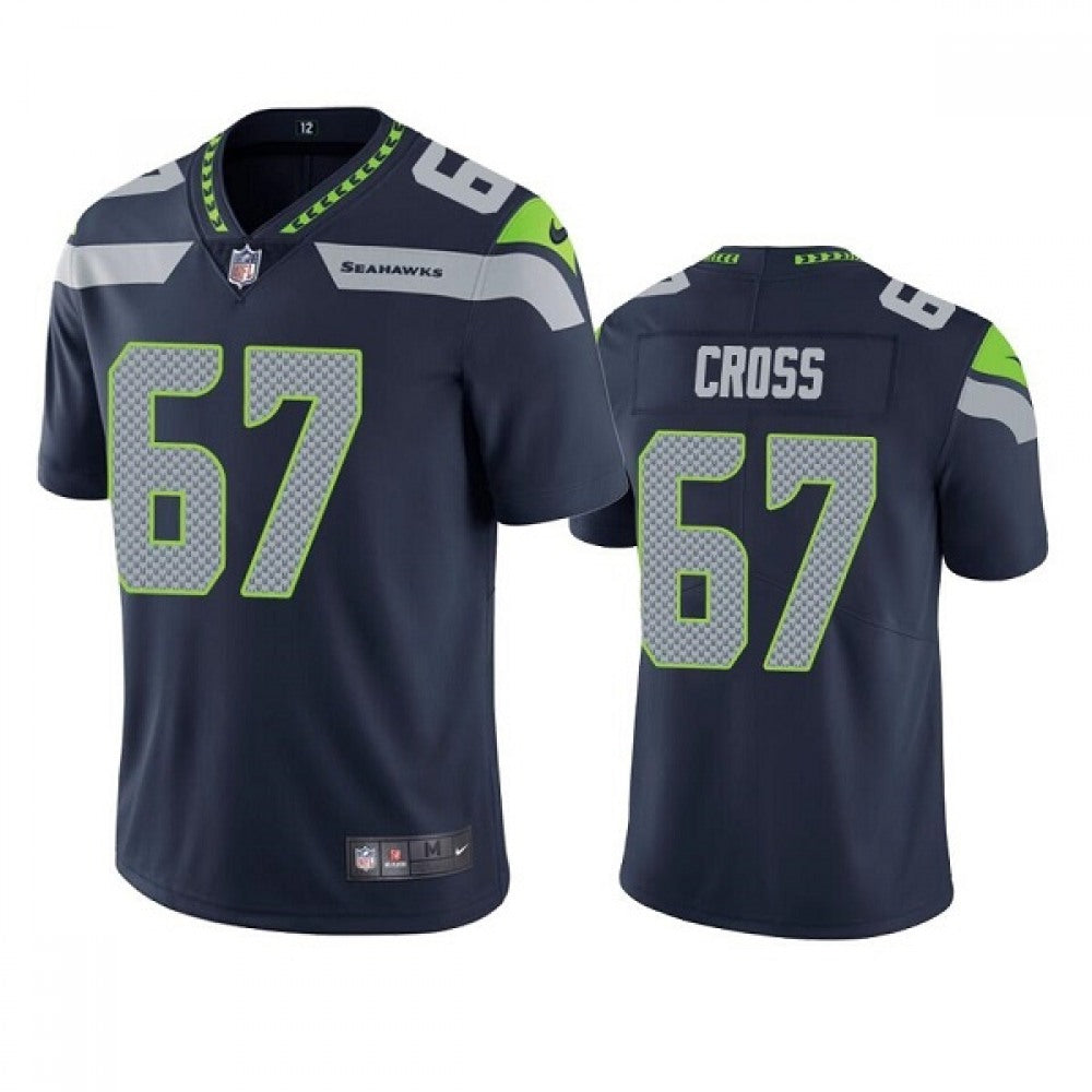 Men's Seattle Seahawks #67 Charles Cross Navy Vapor Untouchable Limited Stitched Jersey 