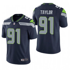 Men's Seattle Seahawks #91 Darrell Taylor Navy Vapor Untouchable Limited Stitched NFL Jersey 