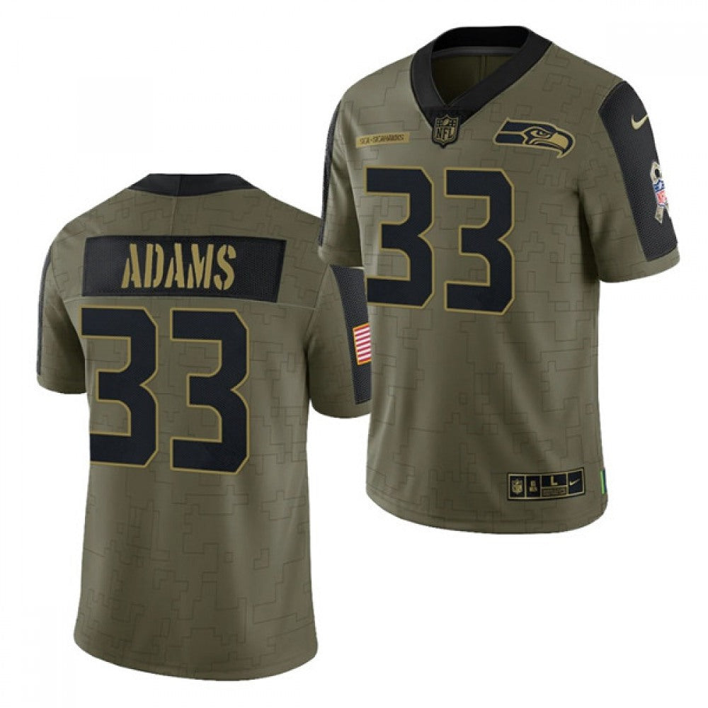 Men's Seattle Seahawks #33 Jamal Adams 2021 Olive Salute To Service Limited Stitched Jersey 