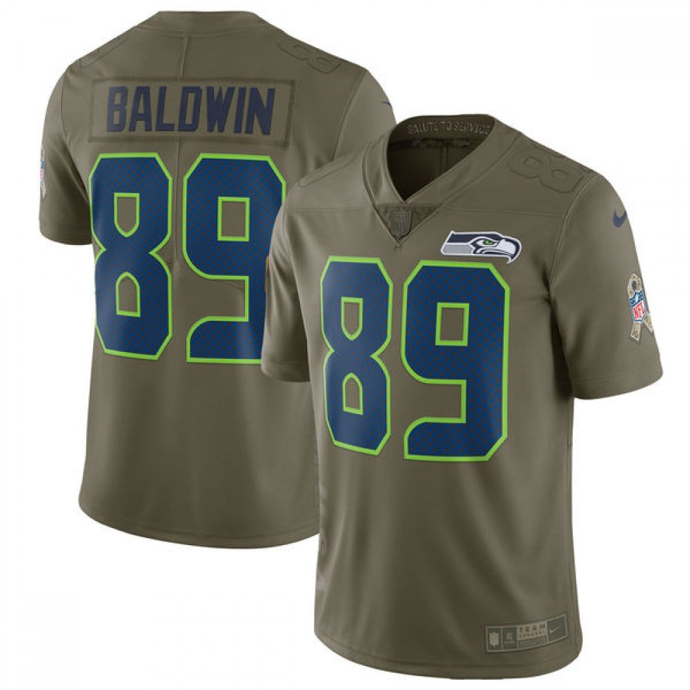 Men's Seattle Seahawks #89 Doug Baldwin Olive Salute To Service Limited Stitched NFL Jersey 