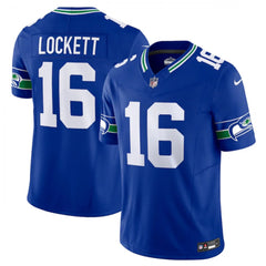 Men's Seattle Seahawks #16 Tyler Lockett Royal 2023 F.U.S.E. Vapor Limited Throwback Stitched Jersey 