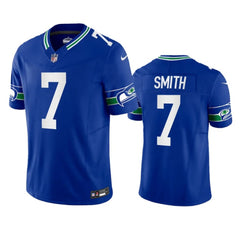 Men's Seattle Seahawks #7 Geno Smith Royal 2023 F.U.S.E. Vapor Limited Throwback Stitched Jersey 