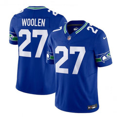 Men's Seattle Seahawks #27 Tariq Woolen Royal Throwback Vapor F.U.S.E. Limited Stitched Football Jersey 