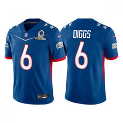 Men's Seattle Seahawks #6 Quandre Diggs 2022 Royal NFC Pro Bowl Stitched Jersey 