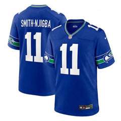 Men's Seattle Seahawks #11 Jaxon Smith-Njigba Royal Throwback Player Stitched Game Jersey 