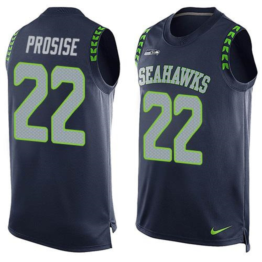 Seahawks #22 C. J. Prosise Steel Blue Team Color Men's Stitched NFL Limited Tank Top Jersey 