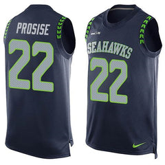 Seahawks #22 C. J. Prosise Steel Blue Team Color Men's Stitched NFL Limited Tank Top Jersey 