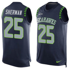 Seahawks #25 Richard Sherman Steel Blue Team Color Men's Stitched NFL Limited Tank Top Jersey 