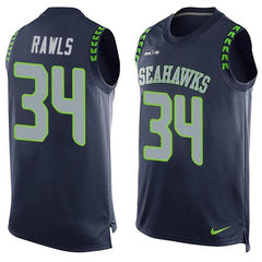 Seahawks #34 Thomas Rawls Steel Blue Team Color Men's Stitched NFL Limited Tank Top Jersey 