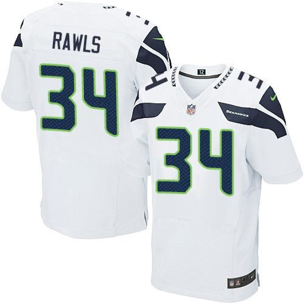 Seahawks #34 Thomas Rawls White Men's Stitched NFL Elite Jersey 