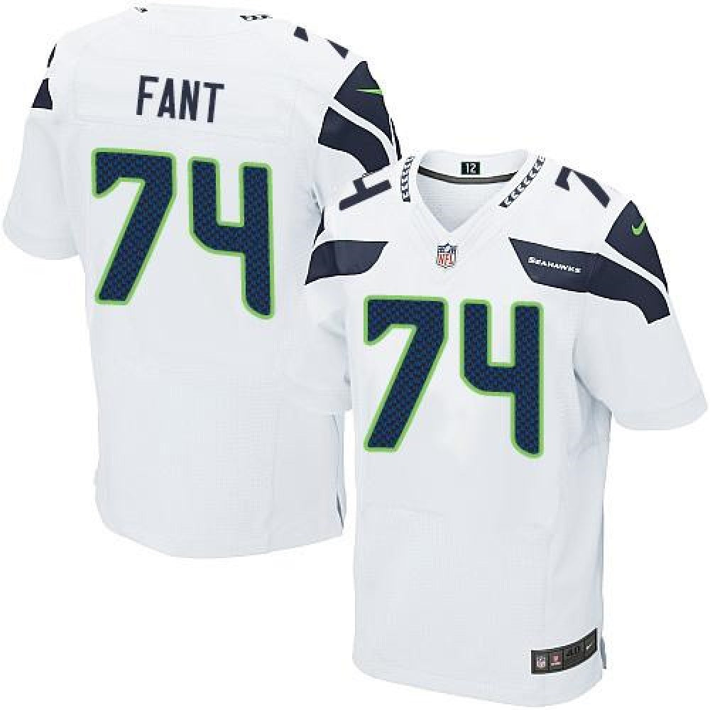 Seahawks #74 George Fant White Men's Stitched NFL Elite Jersey 