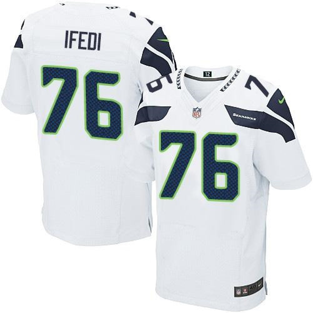 Seahawks #76 Germain Ifedi White Men's Stitched NFL Elite Jersey 