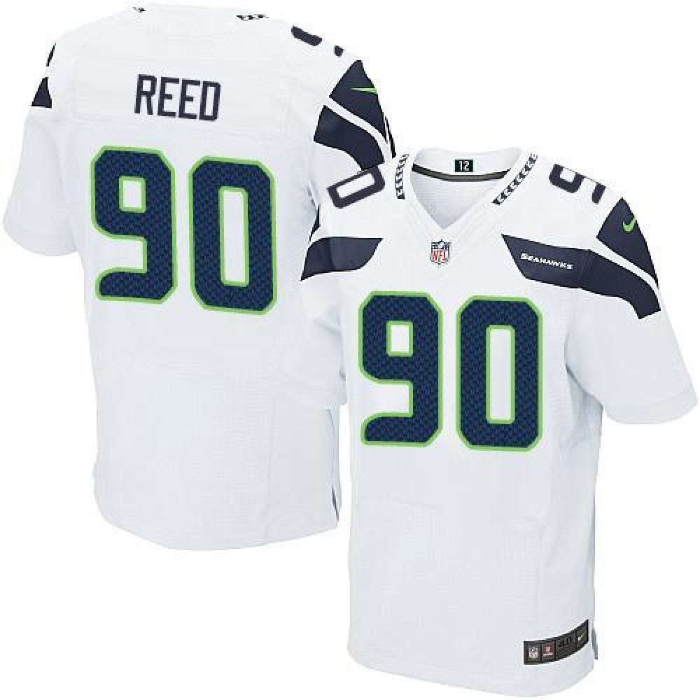 Seahawks #90 Jarran Reed White Men's Stitched NFL Elite Jersey 