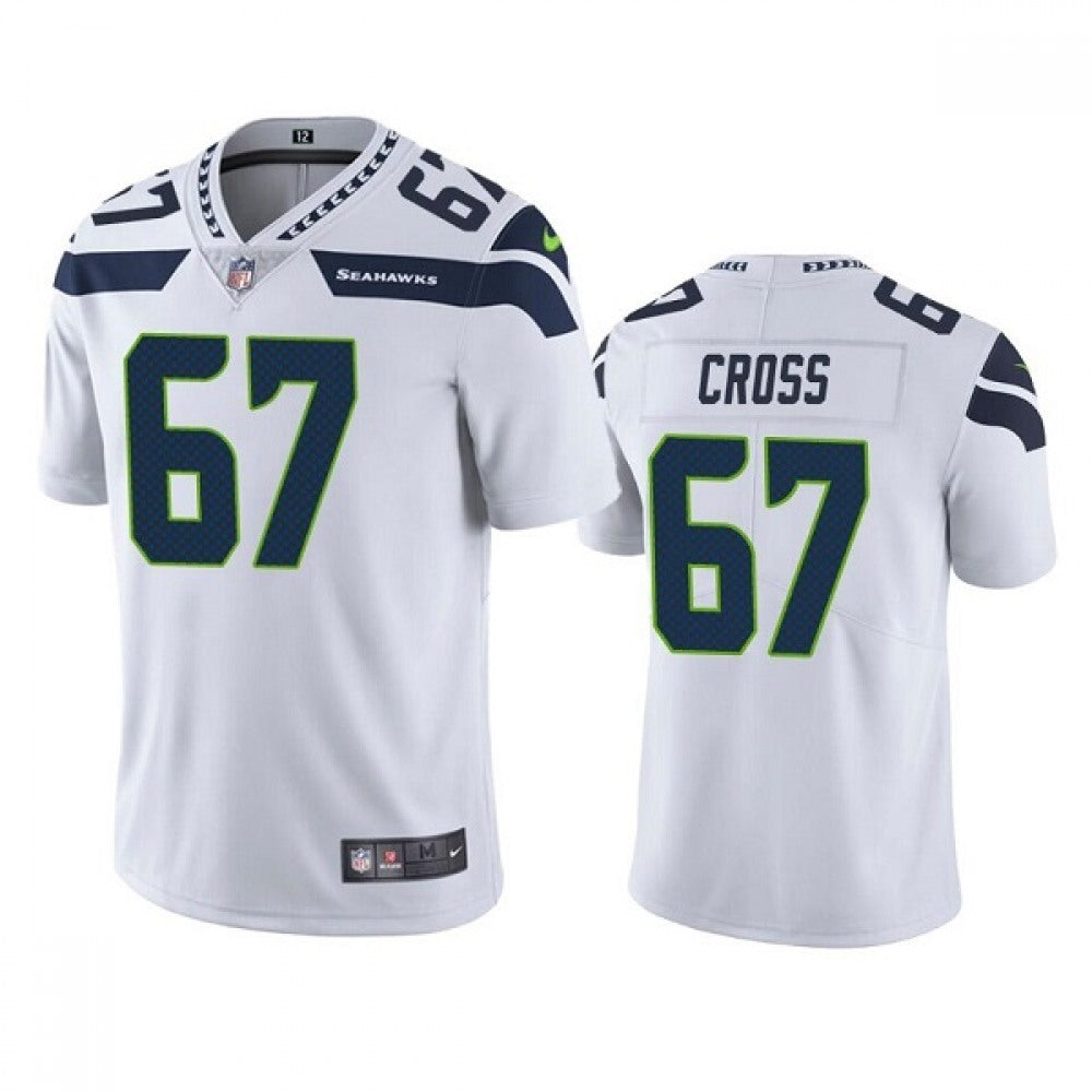 Men's Seattle Seahawks #67 Charles Cross White Vapor Untouchable Limited Stitched Jersey 