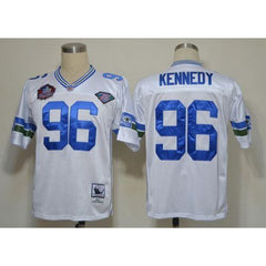 Mitchell And Ness Hall of Fame 2012 Seahawks #96 Cortez Kennedy White Stitched Throwback NFL Jersey 