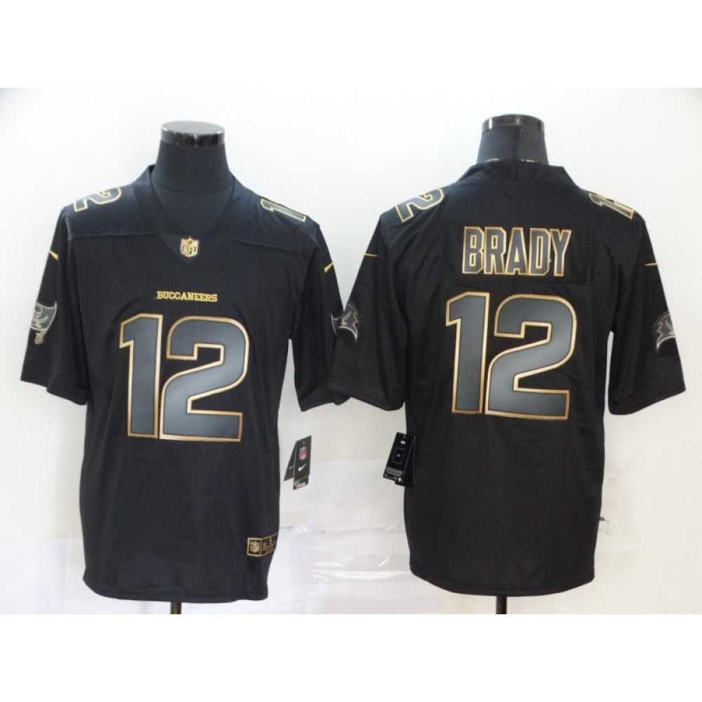Men's Tampa Bay Buccaneers #12 Tom Brady 2019 Black Gold Edition Stitched NFL Jersey 