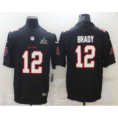Men's Tampa Bay Buccaneers #12 Tom Brady New Black 2021 Super Bowl LV Limited Stitched Jersey 