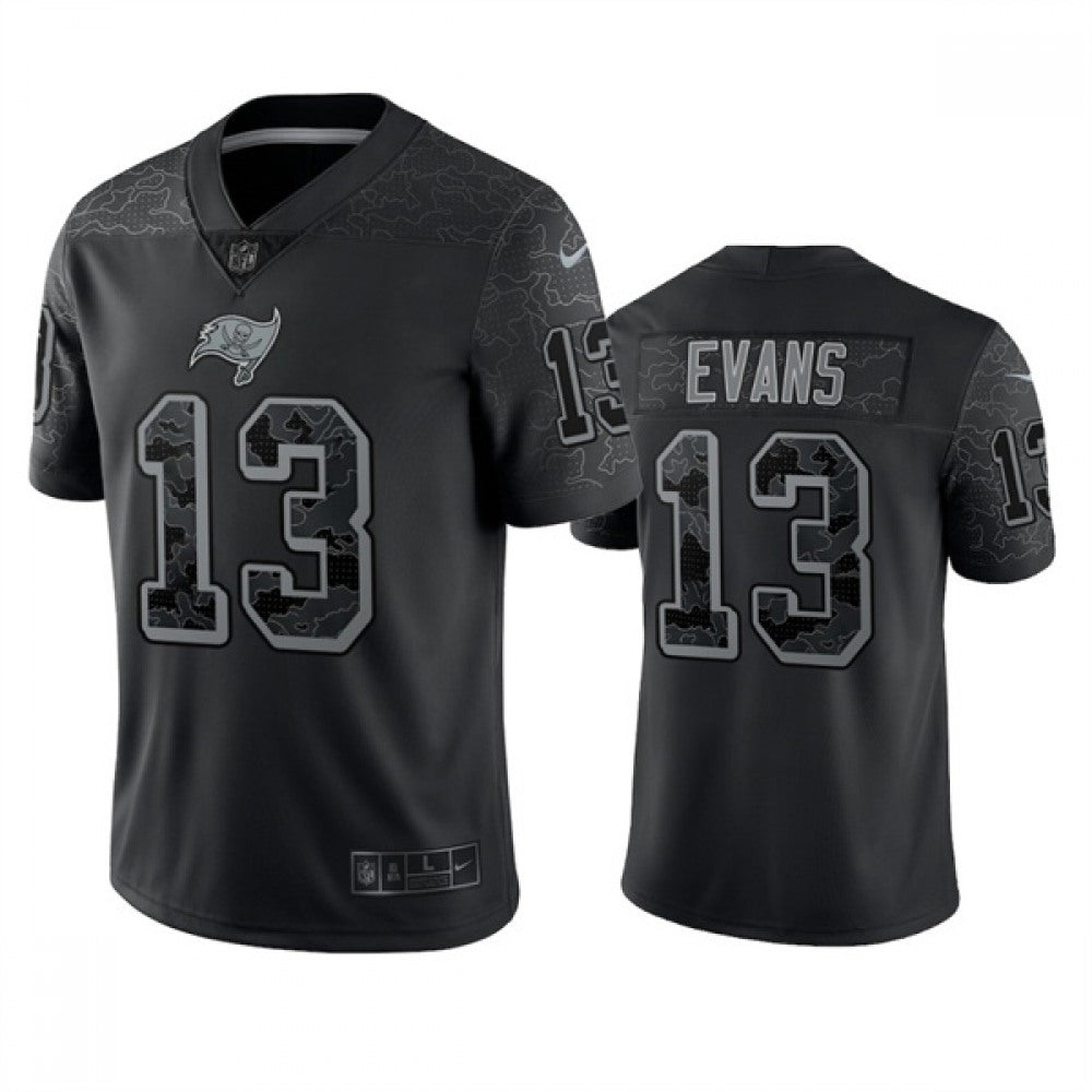 Men's Tampa Bay Buccaneers #13 Mike Evans Black Reflective Limited Stitched Jersey 