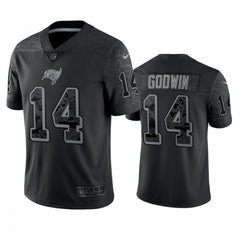 Men's Tampa Bay Buccaneers #14 Chris Godwin Black Reflective Limited Stitched Jersey 