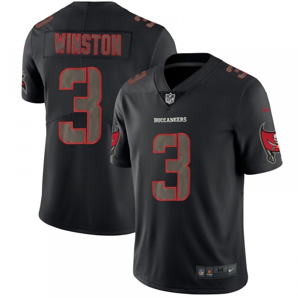 Men's Tampa Bay Buccaneers #3 Jameis Winston 2018 Black Impact Limited Stitched NFL Jersey 