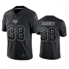 Men's Tampa Bay Buccaneers #38 Kenjon Barner Black Reflective Limited Stitched Jersey 