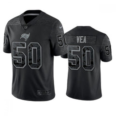 Men's Tampa Bay Buccaneers #50 Vita Vea Black Reflective Limited Stitched Jersey 