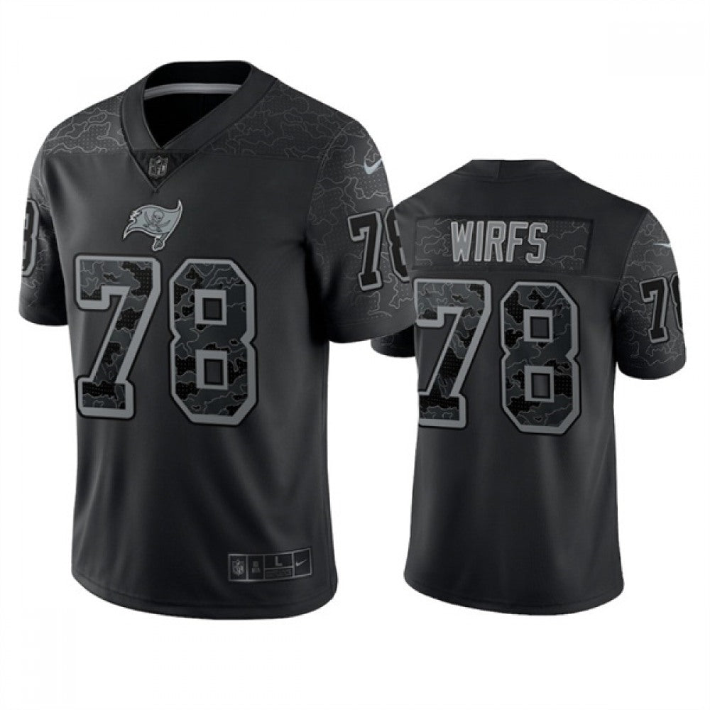 Men's Tampa Bay Buccaneers #78 Tristan Wirfs Black Reflective Limited Stitched Jersey 