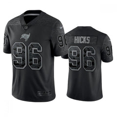 Men's Tampa Bay Buccaneers #96 Akiem Hicks Black Reflective Limited Stitched Jersey 