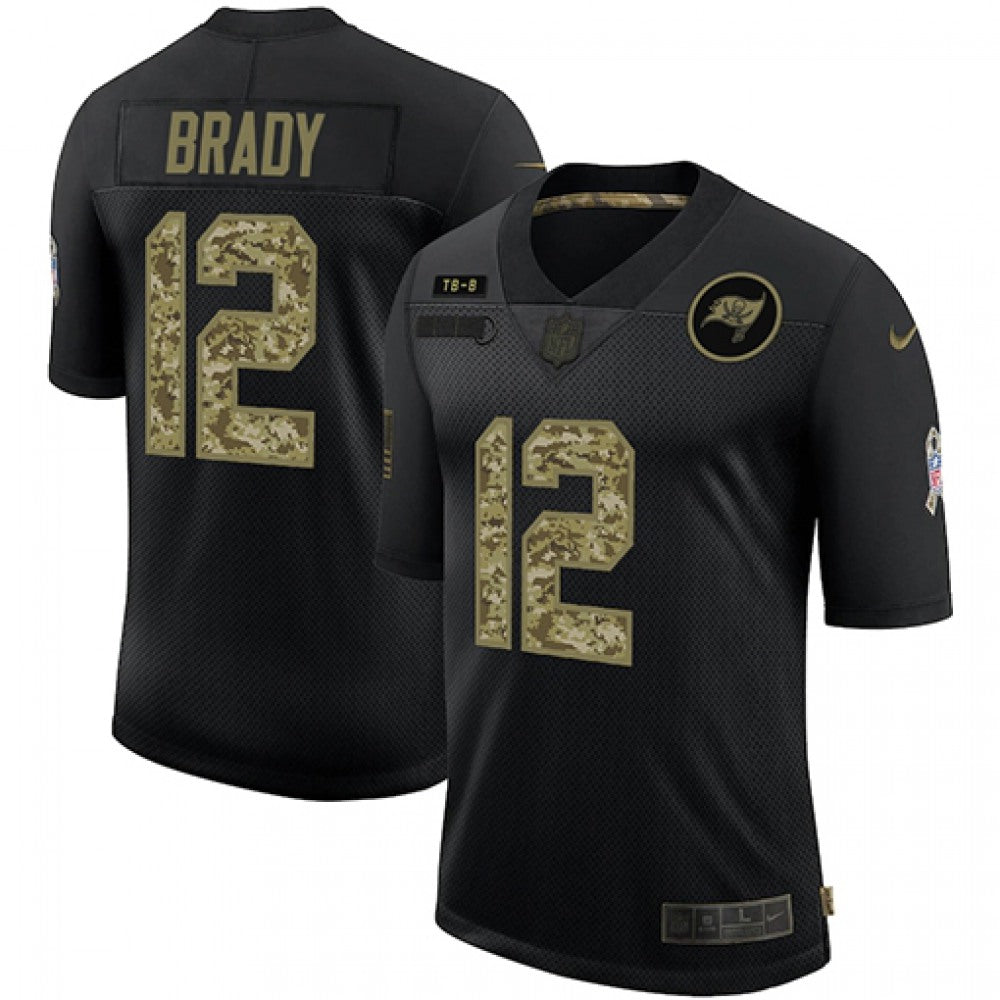 Men's Tampa Bay Buccaneers #12 Tom Brady 2020 Black Camo Salute To Service Limited Stitched Jersey 