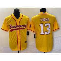 Men's Tampa Bay Buccaneers #13 Mike Evans Gold Cool Base Stitched Baseball Jersey 