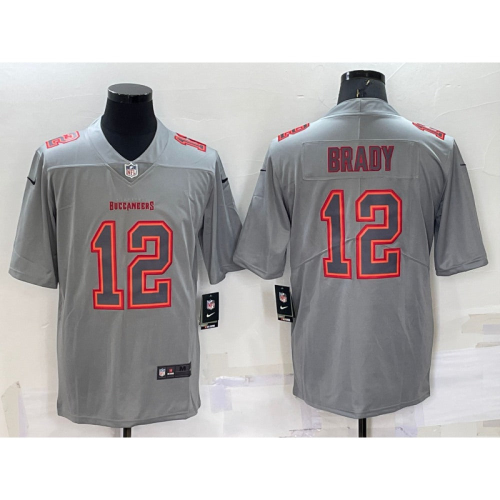 Men's Tampa Bay Buccaneers #12 Tom Brady Grey Atmosphere Fashion Stitched Jersey 