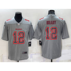 Men's Tampa Bay Buccaneers #12 Tom Brady Grey Atmosphere Fashion Stitched Jersey 