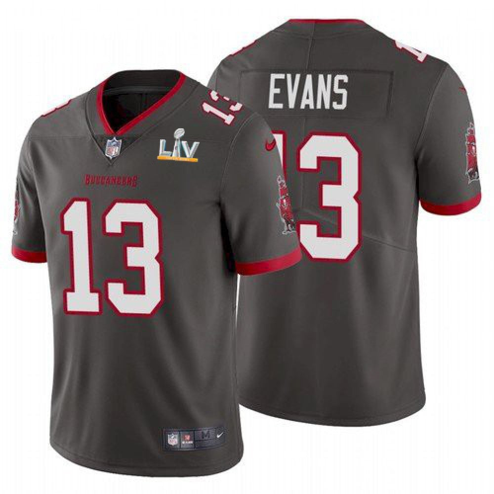 Men's Tampa Bay Buccaneers #13 Mike Evans Grey 2021 Super Bowl LV Limited Stitched Jersey 