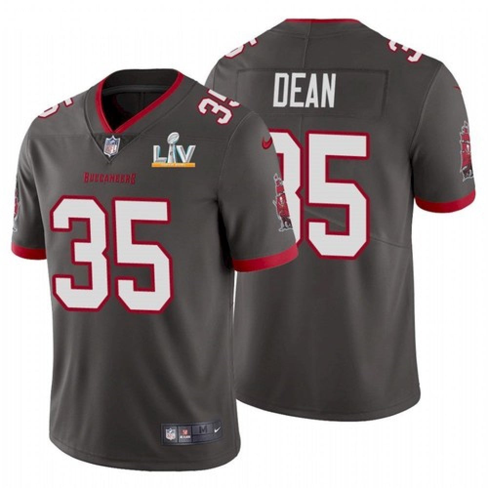 Men's Tampa Bay Buccaneers #35 Jamel Dean Grey 2021 Super Bowl LV Limited Stitched Jersey 