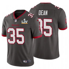 Men's Tampa Bay Buccaneers #35 Jamel Dean Grey 2021 Super Bowl LV Limited Stitched Jersey 