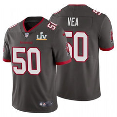 Men's Tampa Bay Buccaneers #50 Vita Vea Grey 2021 Super Bowl LV Limited Stitched Jersey 