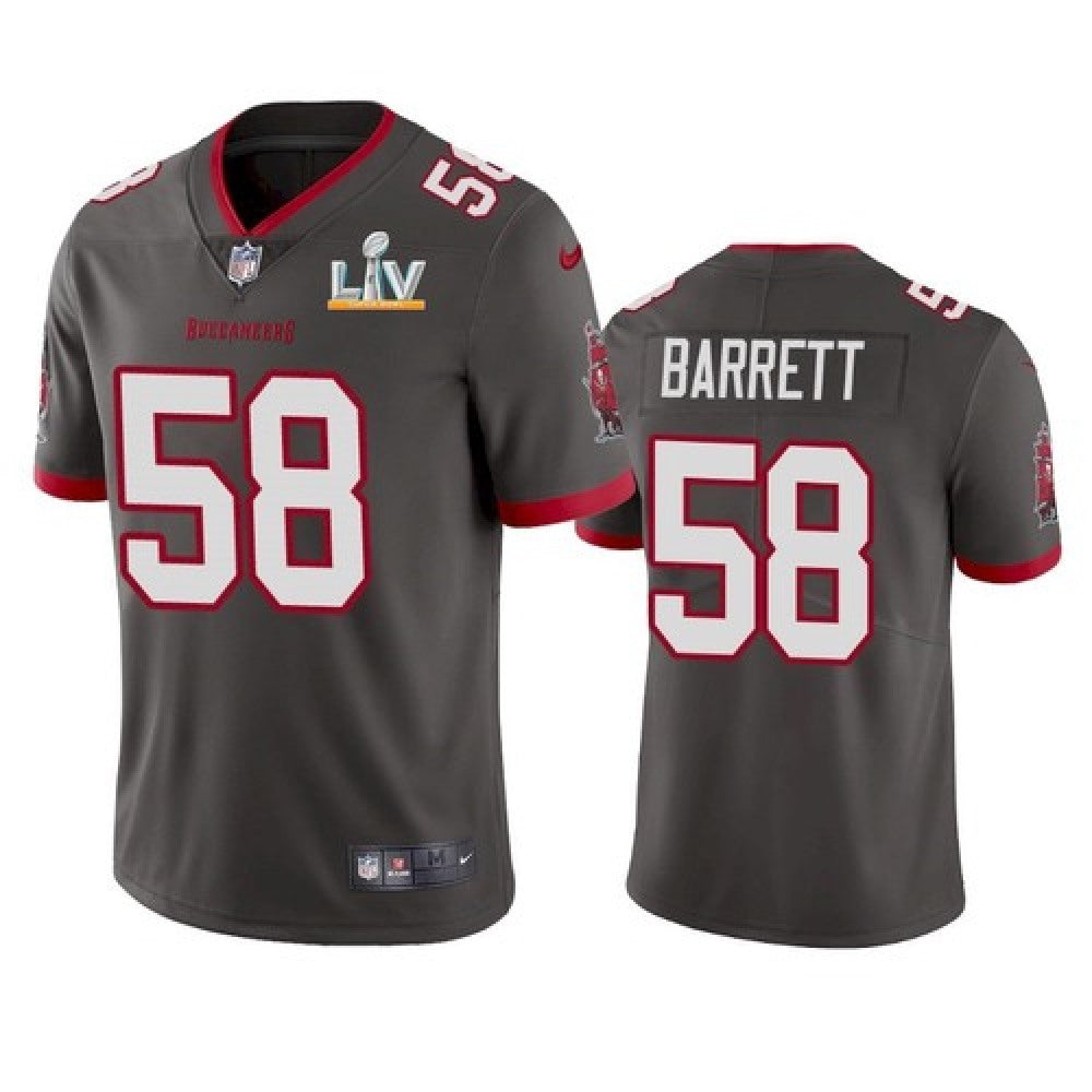 Men's Tampa Bay Buccaneers #58 Shaquil Barrett Grey 2021 Super Bowl LV Limited Stitched Jersey 