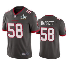 Men's Tampa Bay Buccaneers #58 Shaquil Barrett Grey 2021 Super Bowl LV Limited Stitched Jersey 
