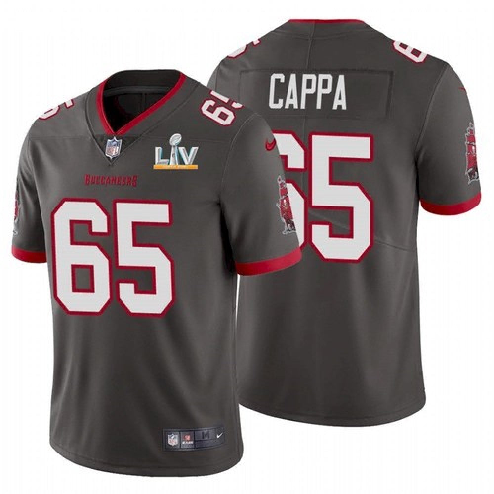 Men's Tampa Bay Buccaneers #65 Alex Cappa Grey 2021 Super Bowl LV Limited Stitched Jersey 