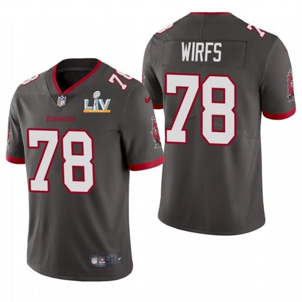 Men's Tampa Bay Buccaneers #78 Tristan Wirfs Grey 2021 Super Bowl LV Limited Stitched Jersey 
