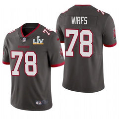 Men's Tampa Bay Buccaneers #78 Tristan Wirfs Grey 2021 Super Bowl LV Limited Stitched Jersey 