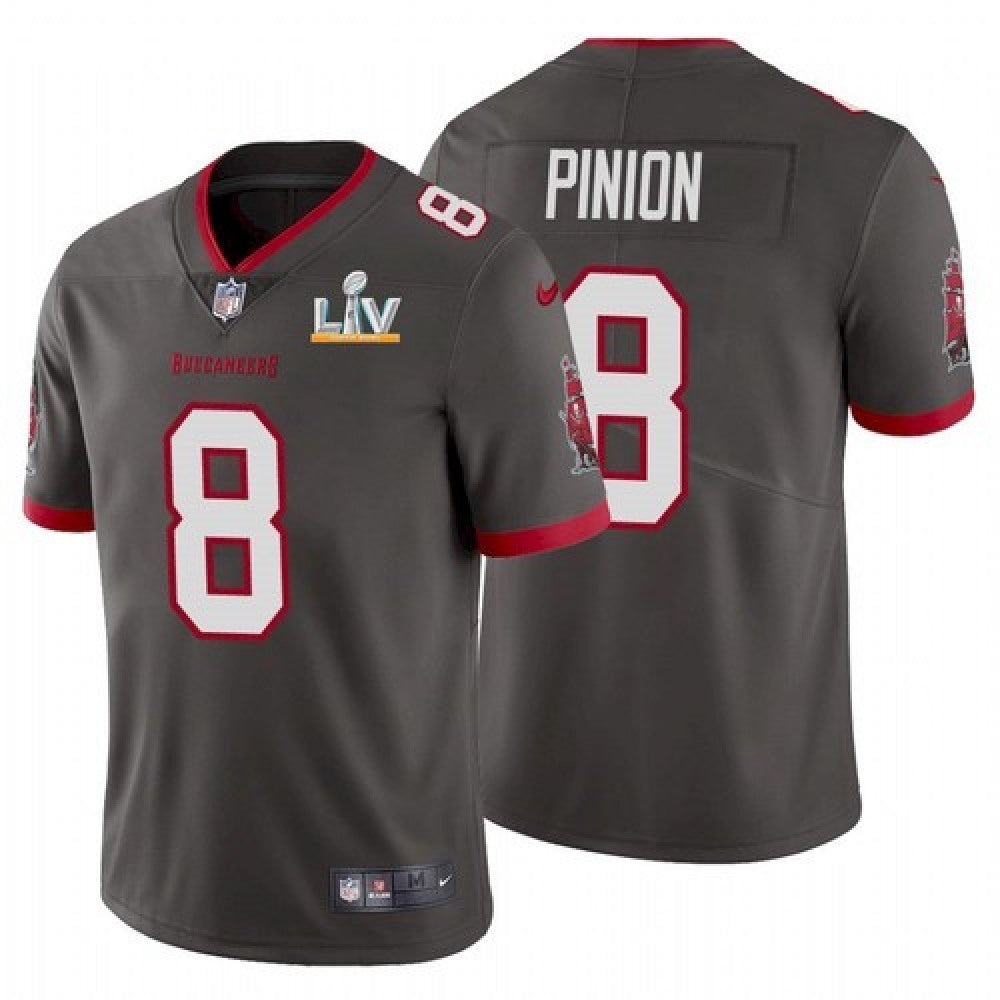 Men's Tampa Bay Buccaneers #8 Bradley Pinion Grey 2021 Super Bowl LV Limited Stitched Jersey 